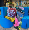 ‘MICK JAGGER’ FOREVER YOUNG 50CM ROUND LINEN CUSHION BY DAVID BROMLEY