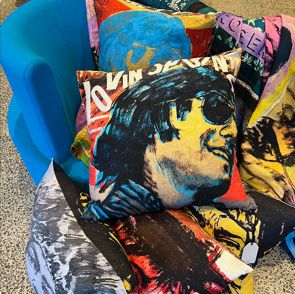 ‘LOVIN' SPOONFUL’ FOREVER YOUNG 60CM SQUARE LINEN CUSHION BY DAVID BROMLEY
