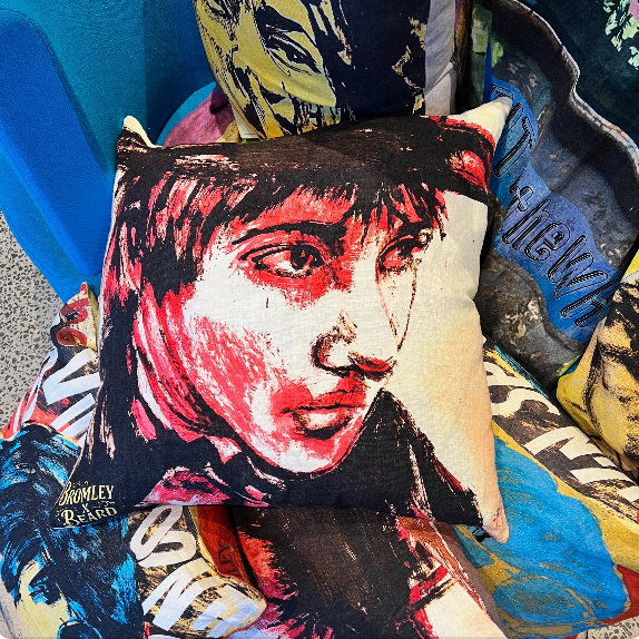 ‘KEITH THE WHO’ FOREVER YOUNG 60CM SQUARE LINEN CUSHION BY DAVID BROMLEY
