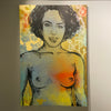 'Fo' David Bromley. Acrylic on canvas with gold leaf gilding. 180 x 120cm