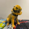 'Ruffle Dog with Yellow' David Bromley. Cast Bronze Maquette with enamel paint. 30 x 30 x 20 cm