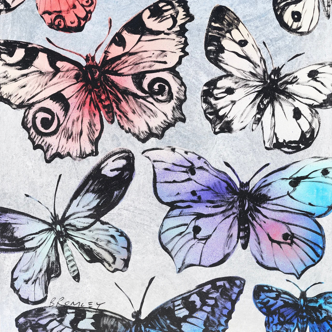 'Pastel Butterflies' David Bromley. High pigment print