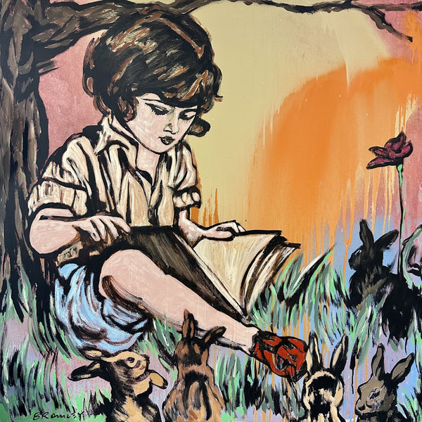 'Everything You Can Imagine Is Real' David Bromley. Acrylic on canvas. 150 x 150 cm