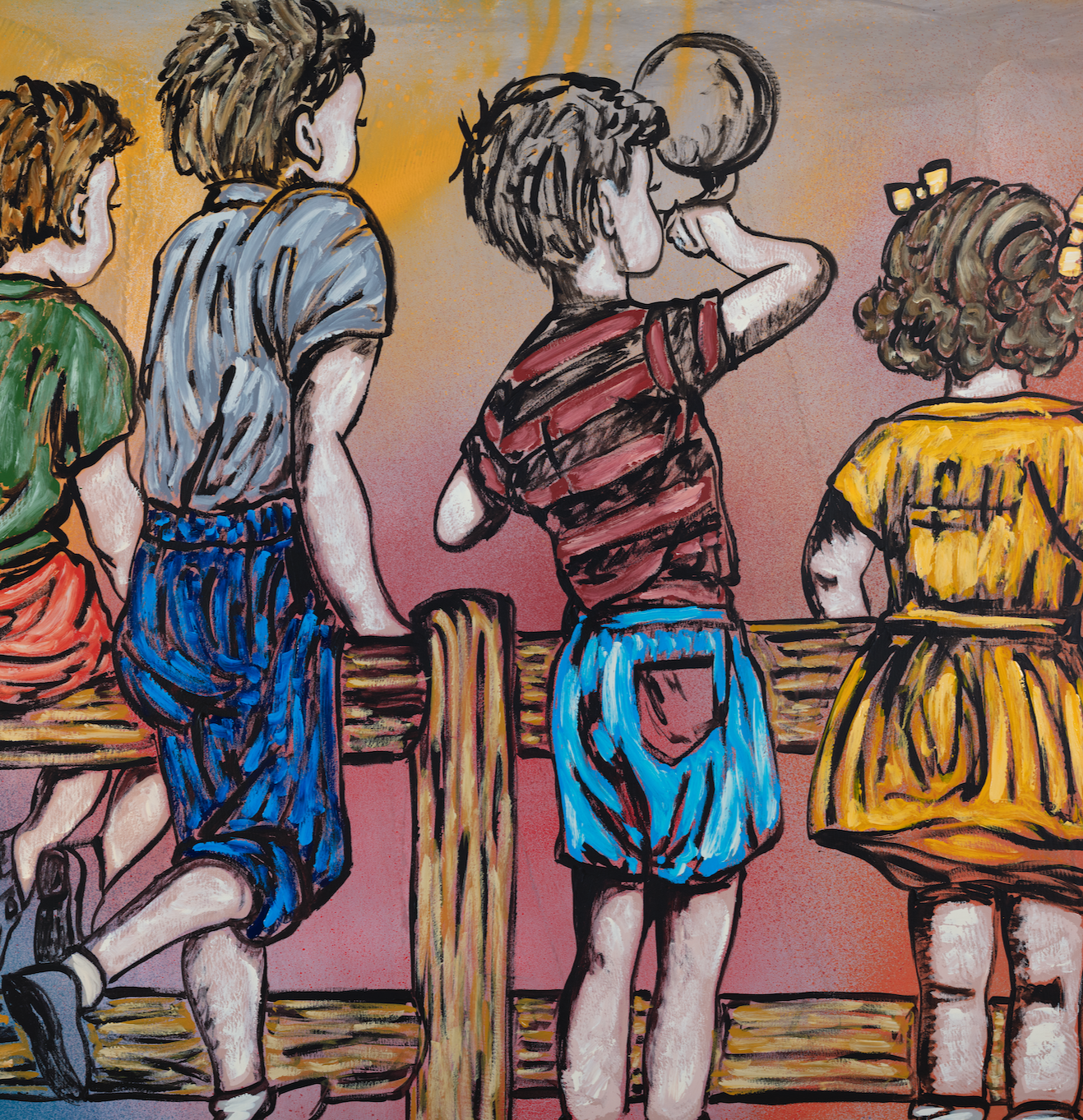 'All My Friends Are Here I' David Bromley. High pigment print. 54 x 90cm