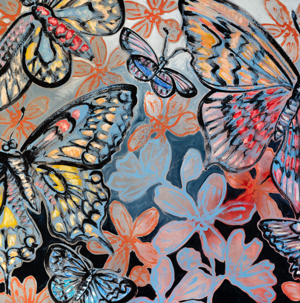 'Spring Butterflies with Blooms' David Bromley. High pigment print