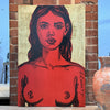 'Shelly III'. David Bromley. Acrylic on canvas with gold leaf gilding. 90cm x 60cm.