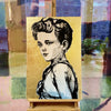 'Sunday Thoughts' David Bromley. Acrylic on canvas with gold leaf gilding. 90 x 60cm